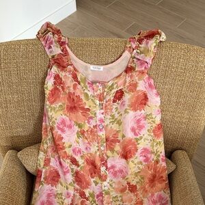 Floral Ruffle Sleeve Maxi / Midi Dress